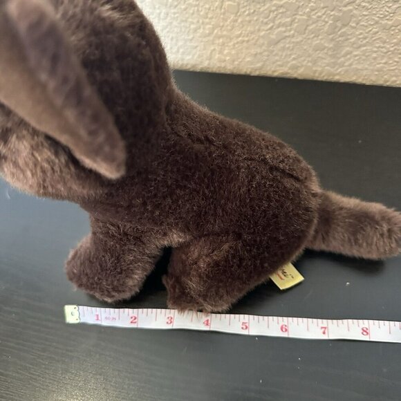 Miyoni by Aurora Tots Chocolate Lab Plush Puppy Dog with Neck Tag 8" - Picture 7 of 7